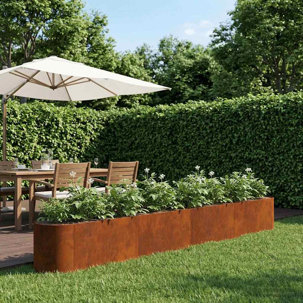 Letto rialzato da giardino Acciaio Corten 360 x 40 x 40 cm | homemem39