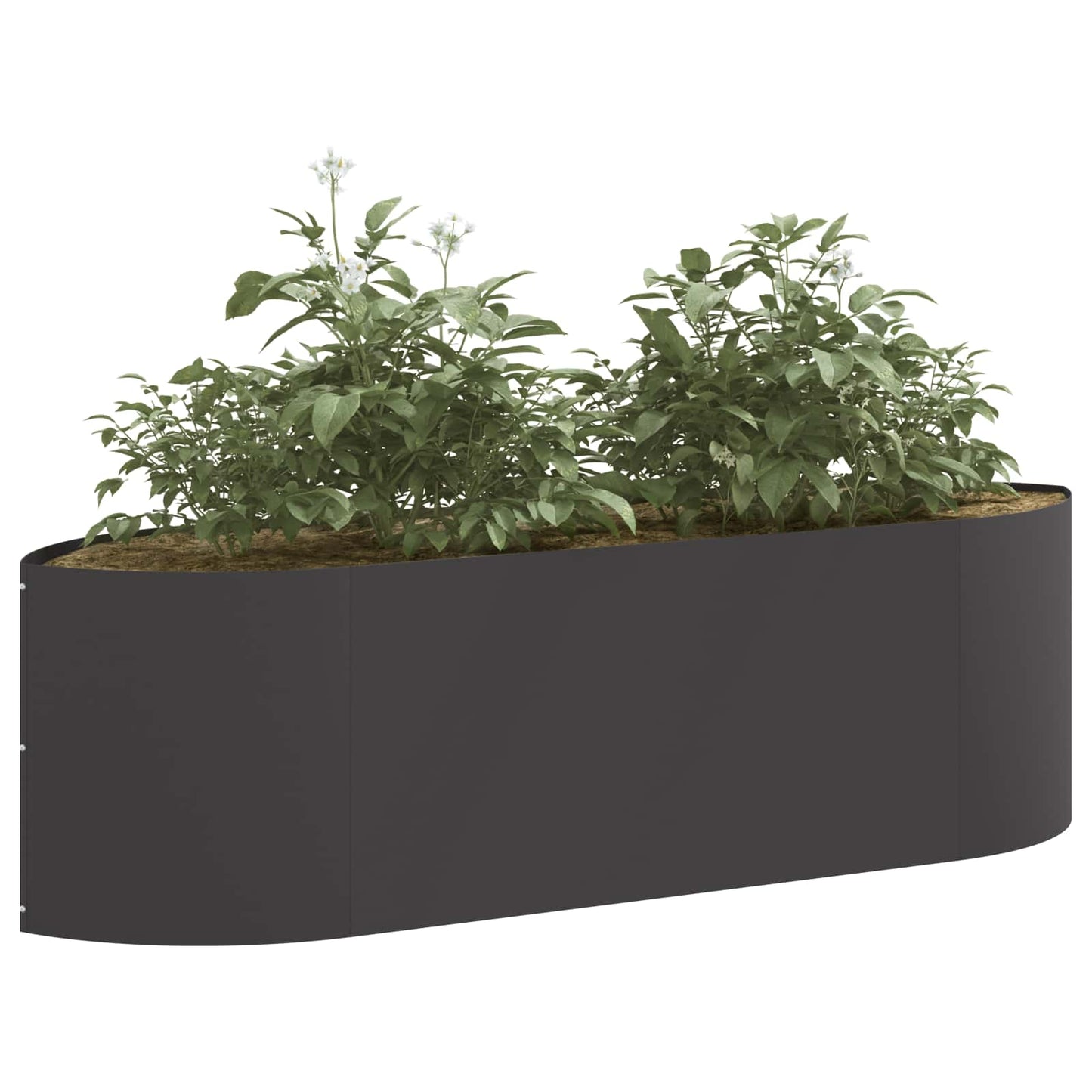 Letto rialzato da giardino Nero 140 x 40 x 40 cm Acciaio | homemem39
