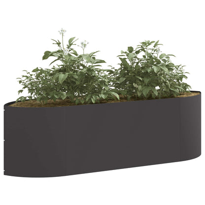 Letto rialzato da giardino Nero 140 x 40 x 40 cm Acciaio | homemem39