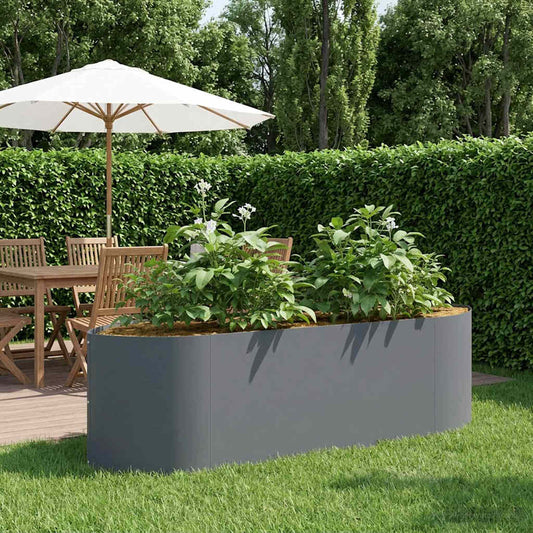 Letto rialzato da giardino Antracite 140 x 40 x 40 cm Acciaio | homemem39