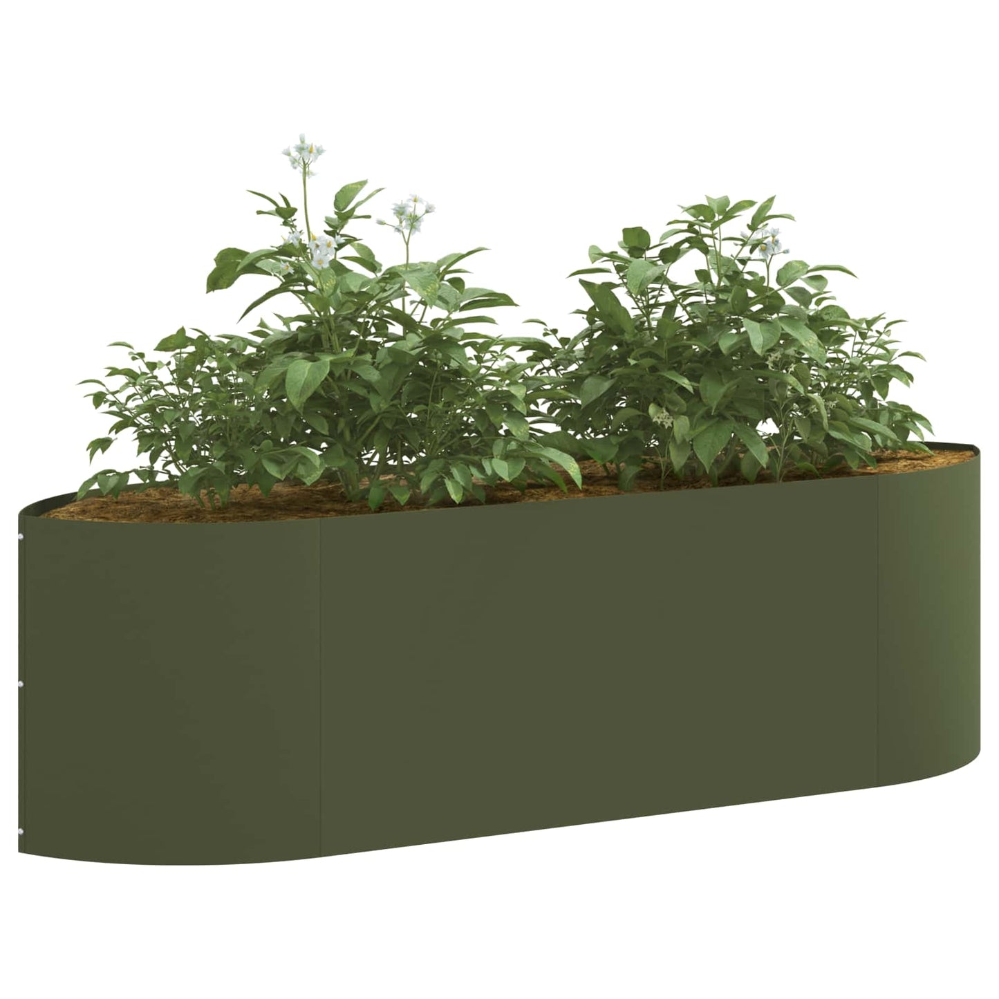 Letto rialzato da giardino Verde Oliva 140 x 40 x 40 cm Acciaio | homemem39