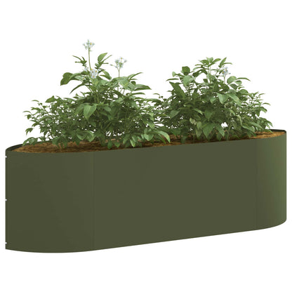 Letto rialzato da giardino Verde Oliva 140 x 40 x 40 cm Acciaio | homemem39
