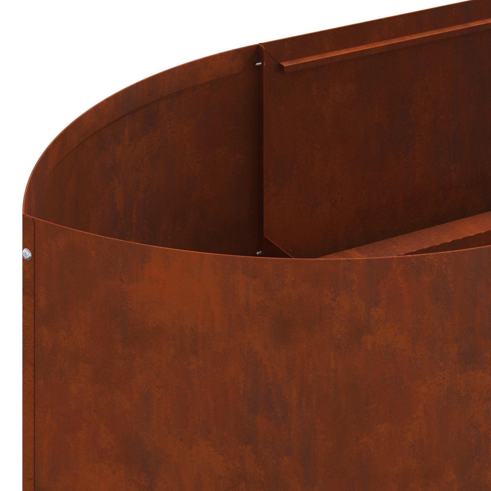 Letto rialzato da giardino Acciaio Corten 140 x 40 x 40 cm | homemem39