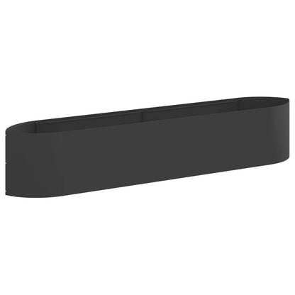 Letto rialzato da giardino Nero 220 x 40 x 40 cm Acciaio | homemem39