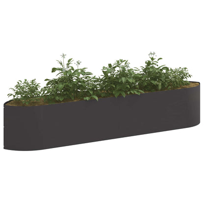 Letto rialzato da giardino Nero 220 x 40 x 40 cm Acciaio | homemem39
