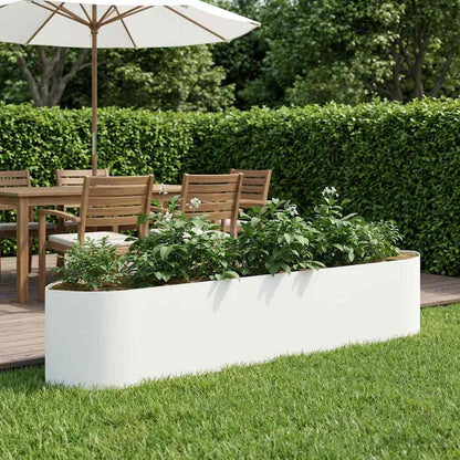 Letto rialzato da giardino Bianco 220 x 40 x 40 cm Acciaio | homemem39