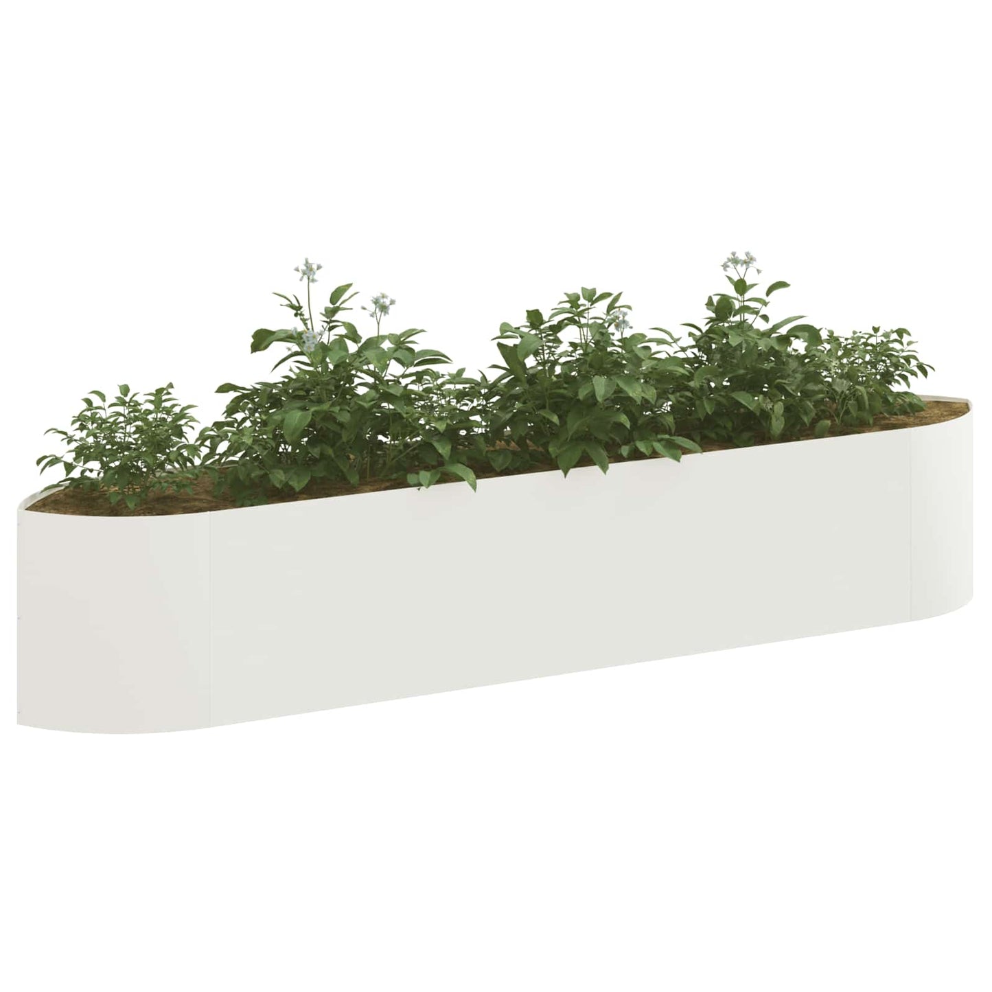 Letto rialzato da giardino Bianco 220 x 40 x 40 cm Acciaio | homemem39