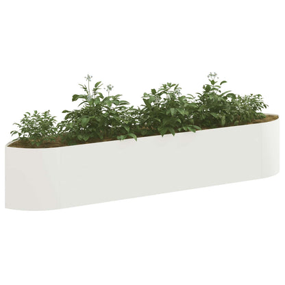 Letto rialzato da giardino Bianco 220 x 40 x 40 cm Acciaio | homemem39