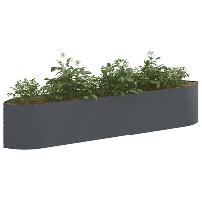 Letto rialzato da giardino Antracite 220 x 40 x 40 cm Acciaio | homemem39