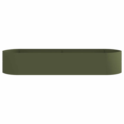 Letto rialzato da giardino Verde Oliva 220 x 40 x 40 cm Acciaio | homemem39