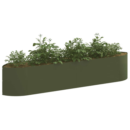 Letto rialzato da giardino Verde Oliva 220 x 40 x 40 cm Acciaio | homemem39