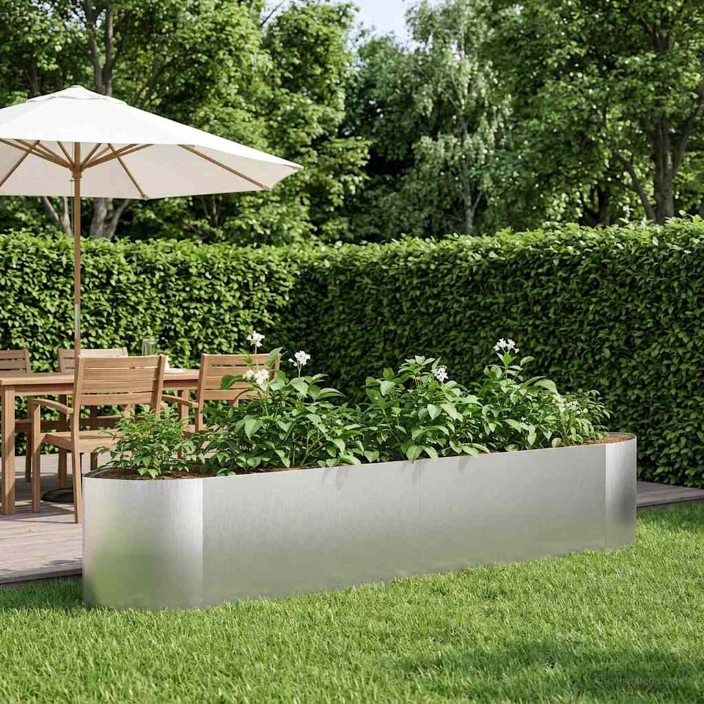 Letto rialzato da giardino Acciaio Inox 220 x 40 x 40 cm | homemem39