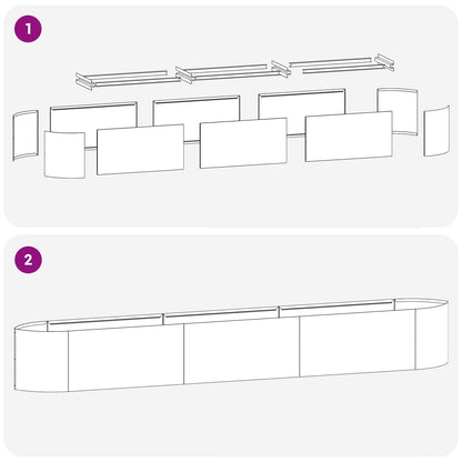Letto rialzato da giardino Nero 300 x 40 x 40 cm Acciaio | homemem39