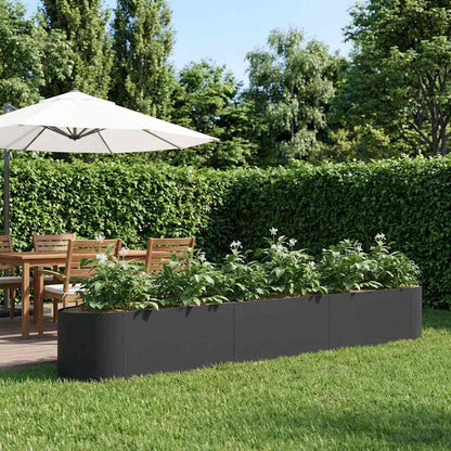 Letto rialzato da giardino Nero 300 x 40 x 40 cm Acciaio | homemem39