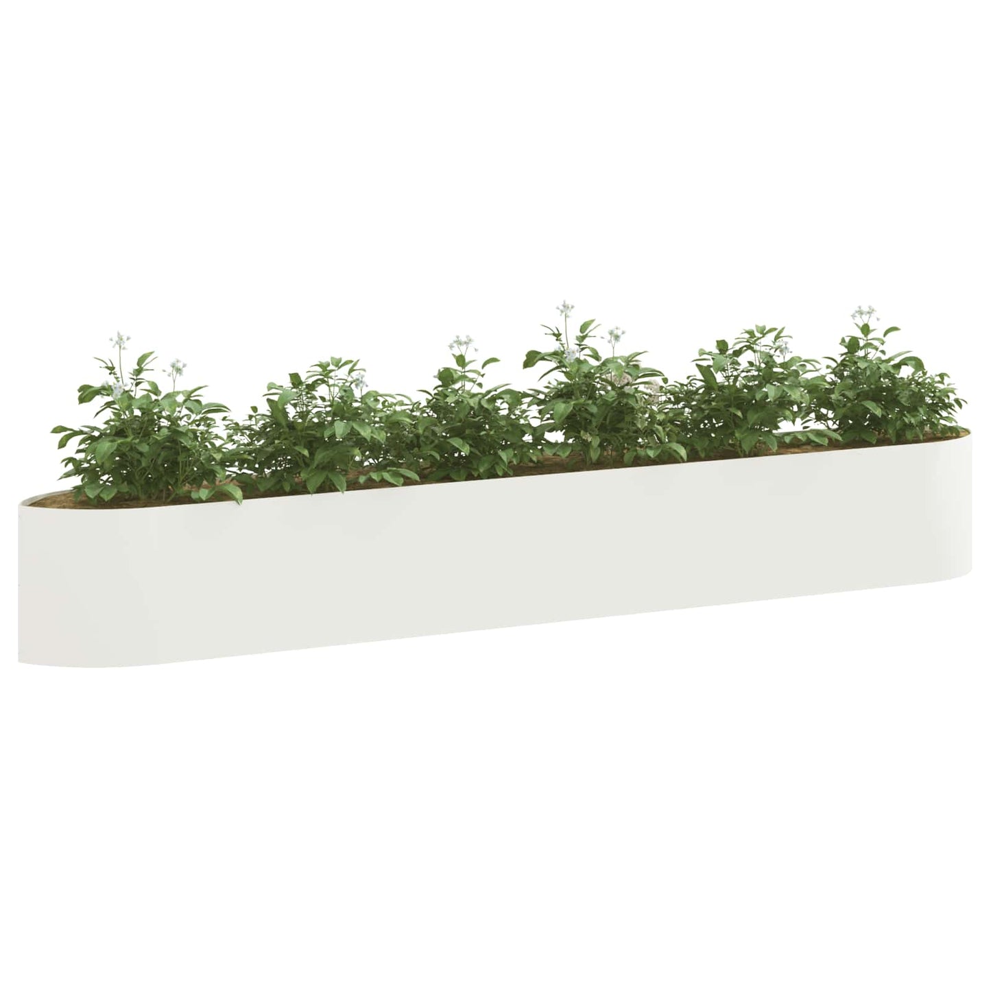 Letto rialzato da giardino Bianco 300 x 40 x 40 cm Acciaio | homemem39