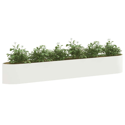 Letto rialzato da giardino Bianco 300 x 40 x 40 cm Acciaio | homemem39
