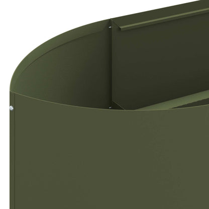 Letto rialzato da giardino Verde Oliva 300 x 40 x 40 cm Acciaio | homemem39