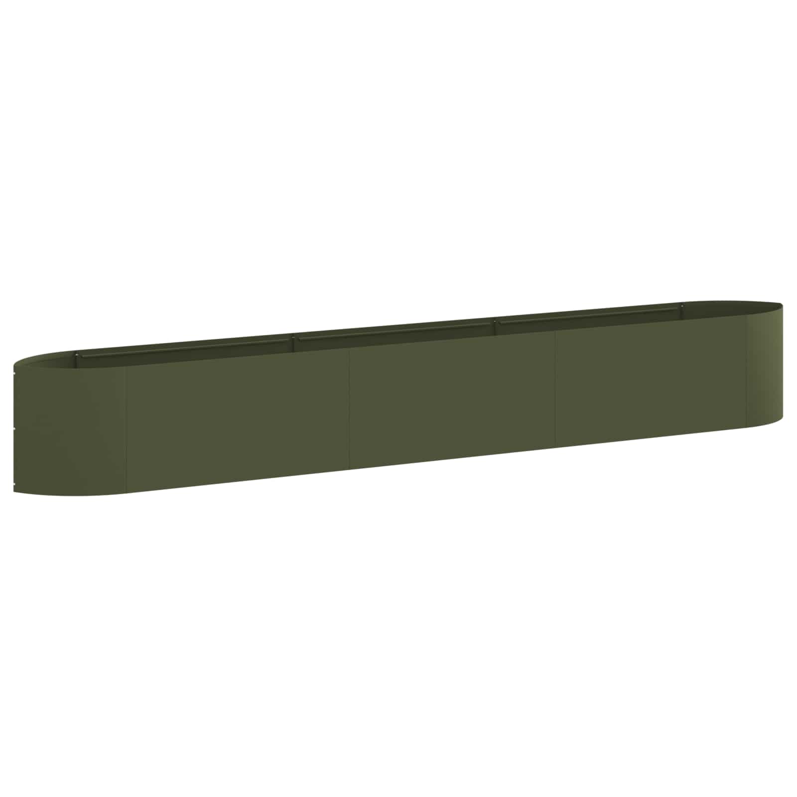 Letto rialzato da giardino Verde Oliva 300 x 40 x 40 cm Acciaio | homemem39