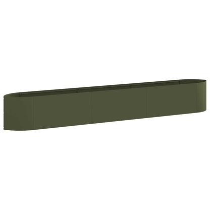 Letto rialzato da giardino Verde Oliva 300 x 40 x 40 cm Acciaio | homemem39