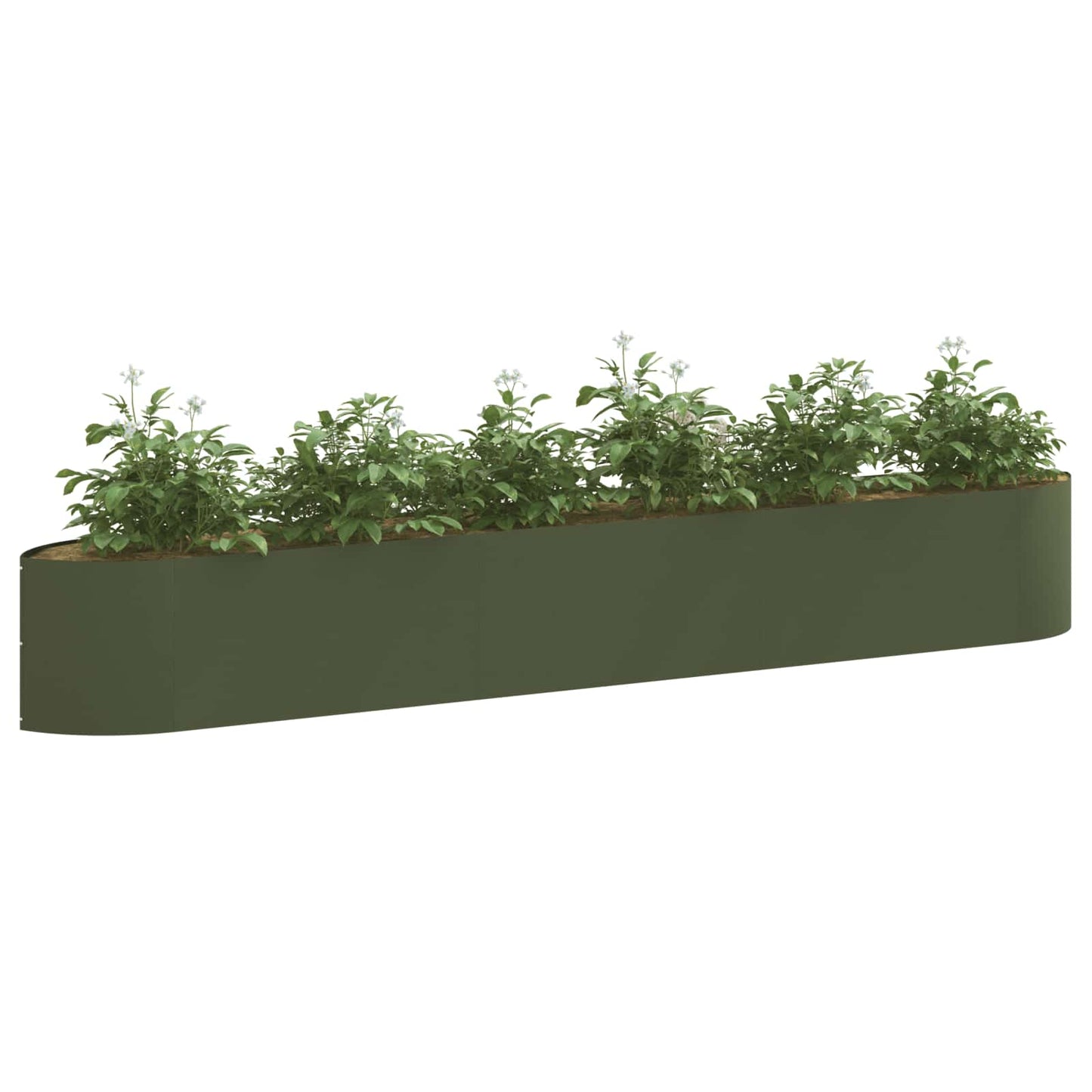Letto rialzato da giardino Verde Oliva 300 x 40 x 40 cm Acciaio | homemem39