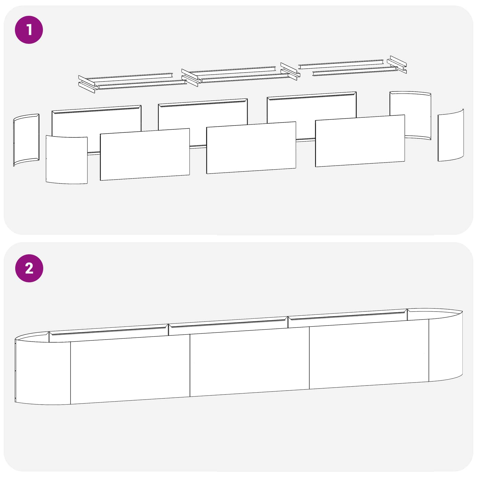 Letto rialzato da giardino Acciaio Corten 300 x 40 x 40 cm | homemem39
