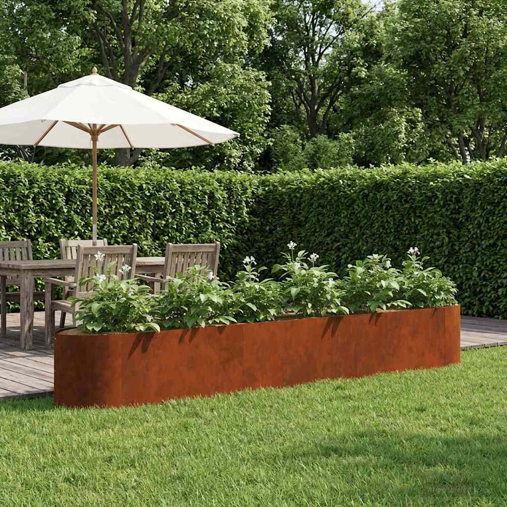 Letto rialzato da giardino Acciaio Corten 300 x 40 x 40 cm | homemem39