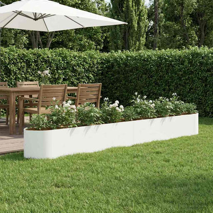 Letto rialzato da giardino Bianco 380 x 40 x 40 cm Acciaio | homemem39