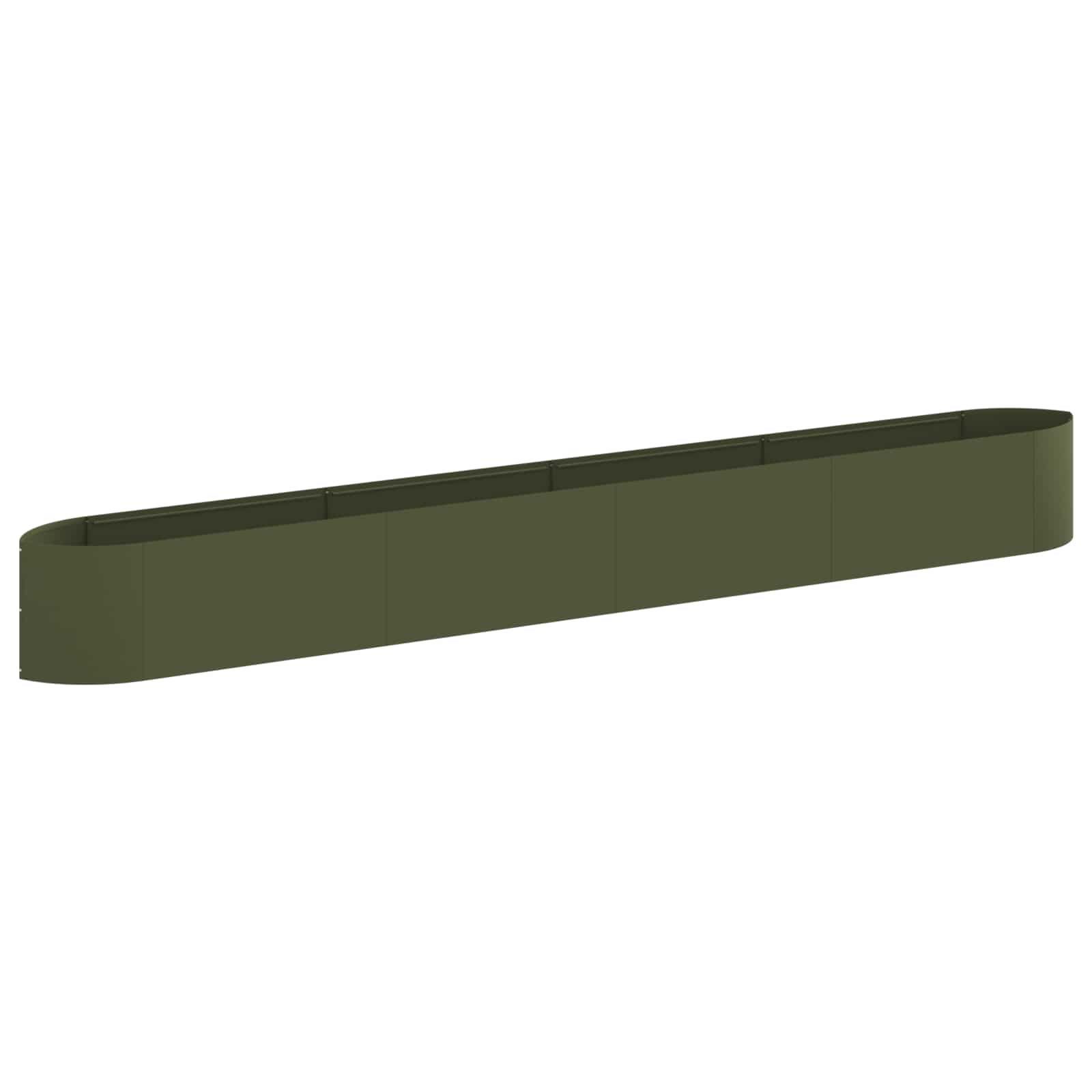 Letto rialzato da giardino Verde Oliva 380 x 40 x 40 cm Acciaio | homemem39