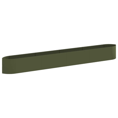 Letto rialzato da giardino Verde Oliva 380 x 40 x 40 cm Acciaio | homemem39