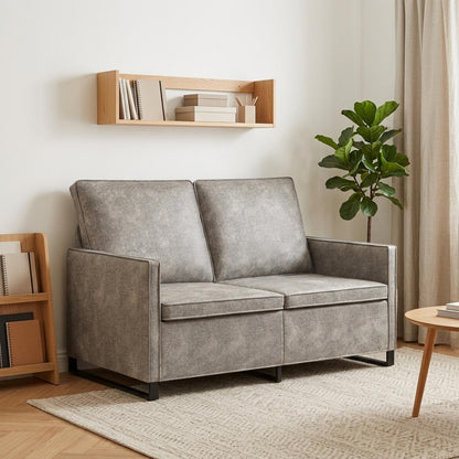 Divano a 2 posti Grigio Chiaro 130 x 81 x 82 cm | homemem39
