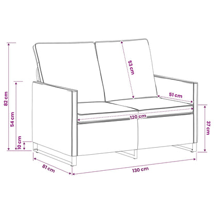 Divano a 2 posti Grigio Scuro 130 x 81 x 82 cm | homemem39
