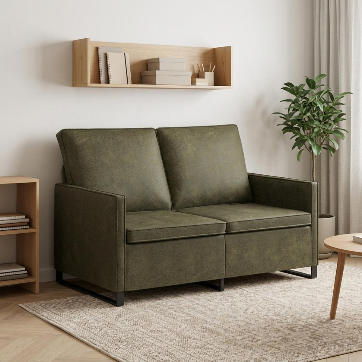 Divano a 2 posti Verde militare 130 x 81 x 82 cm