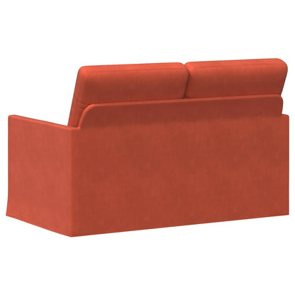 Divano a 2 posti Rosso Arancio 130 x 81 x 82 cm | homemem39