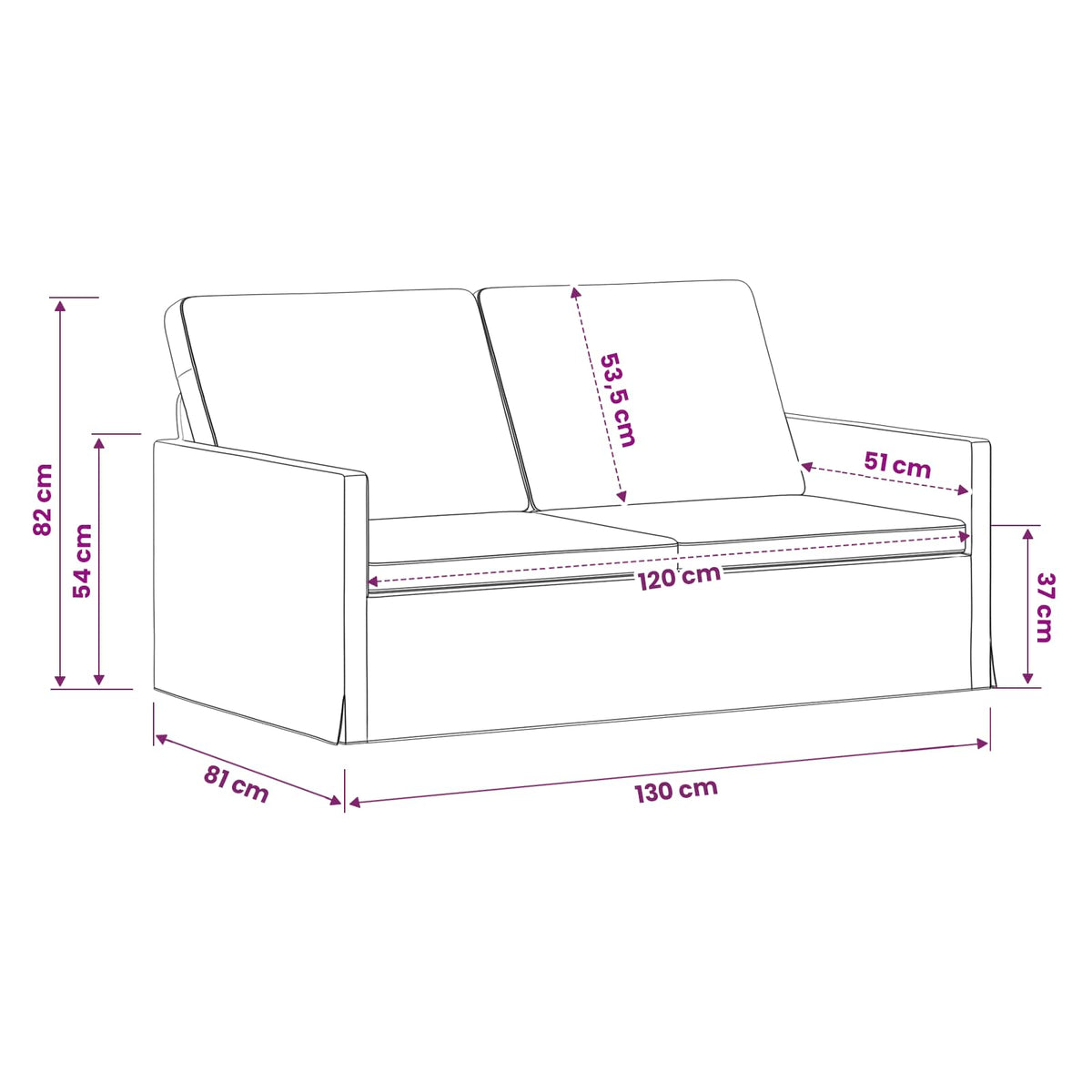 Divano a 2 posti Rosso Arancio 130 x 81 x 82 cm | homemem39