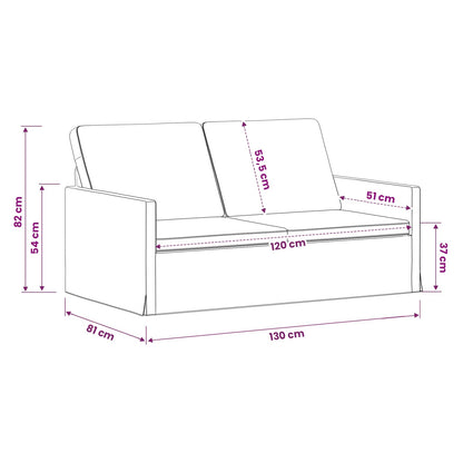 Divano a 2 posti Rosso Arancio 130 x 81 x 82 cm | homemem39