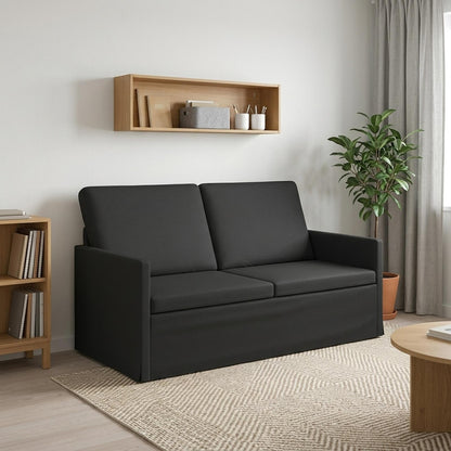 Divano a 2 posti Nero 150 x 81 x 82 cm Tessuto