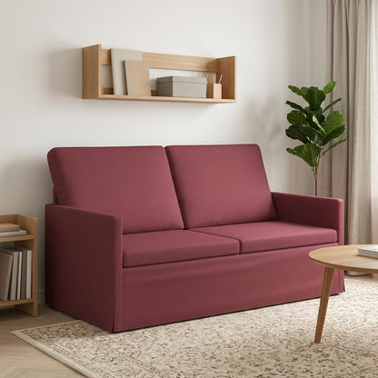 Divano a 2 posti Rosso Vino 150 x 81 x 82 cm Tessuto | homemem39