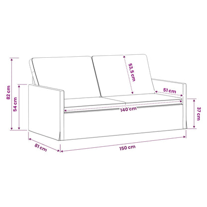 Divano a 2 posti Rosso Vino 150 x 81 x 82 cm Tessuto | homemem39