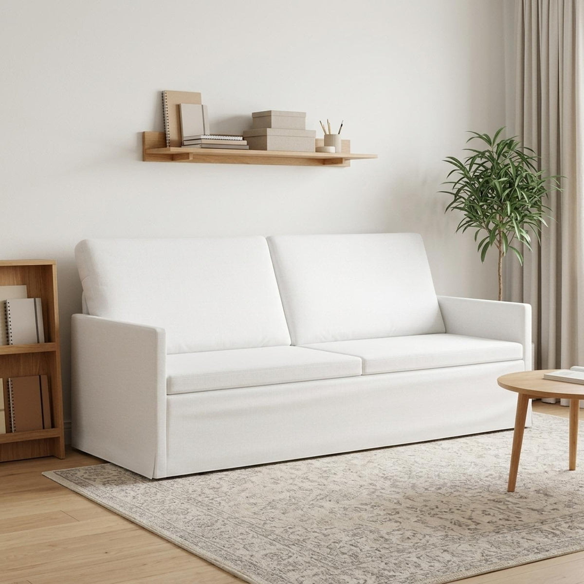 Divano a 3 posti Bianco 190 x 81 x 82 cm Tessuto