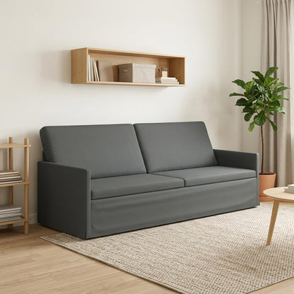 Divano a 3 posti Grigio Scuro 220 x 81 x 82 cm Tessuto | homemem39