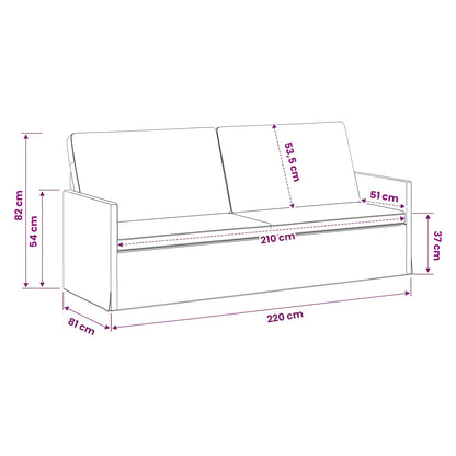 Divano a 3 posti Grigio Scuro 220 x 81 x 82 cm Tessuto | homemem39