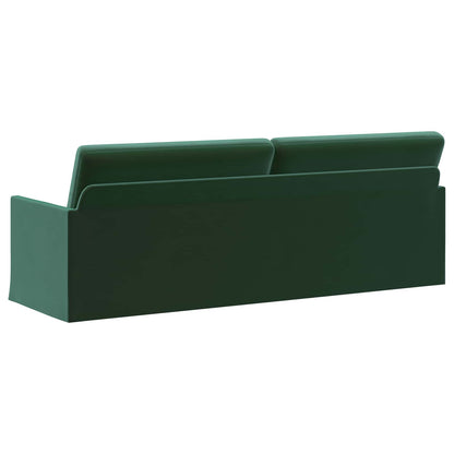 Divano a 3 posti Verde Scuro 220 x 81 x 82 cm Velluto (V) | homemem39