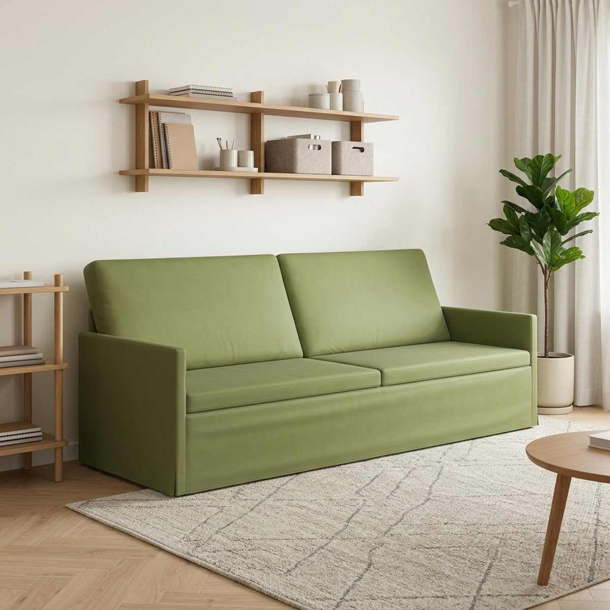 Divano a 3 posti Verde chiaro 220 x 81 x 82 cm Velluto (V)