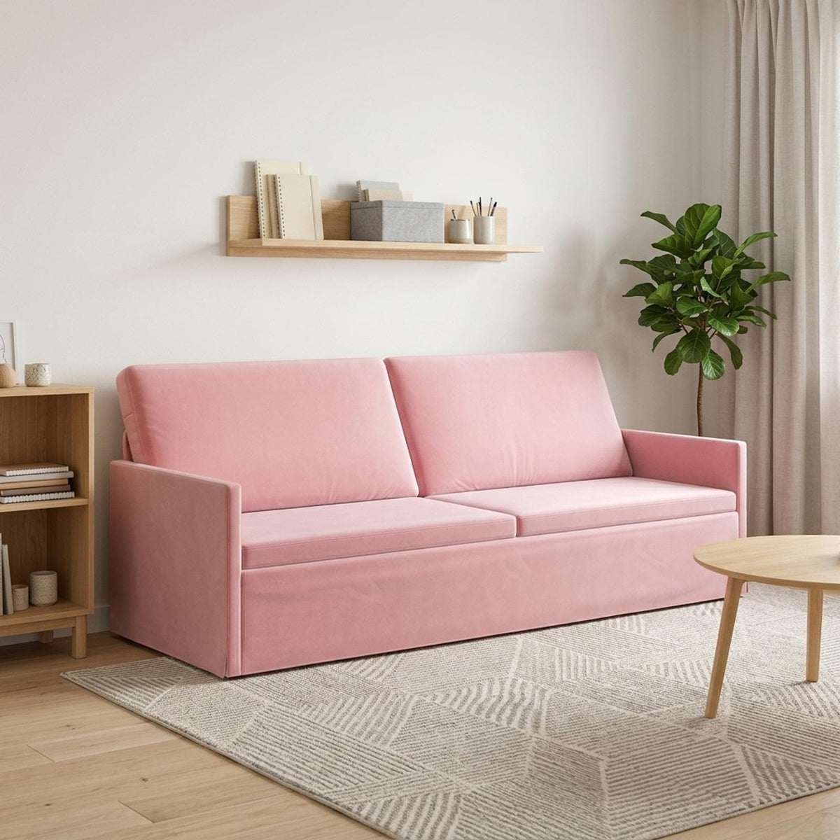 Divano a 3 posti Rosa 220 x 81 x 82 cm Velluto (V)