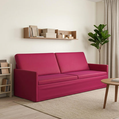 Divano a 3 posti Rosso Vino 220 x 81 x 82 cm Velluto (V) | homemem39
