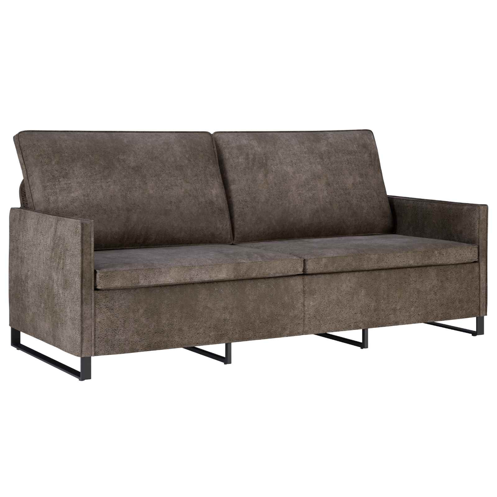 Set di divani 2 pcs Grigio Scuro Tessuto scamosciato sintetico | homemem39