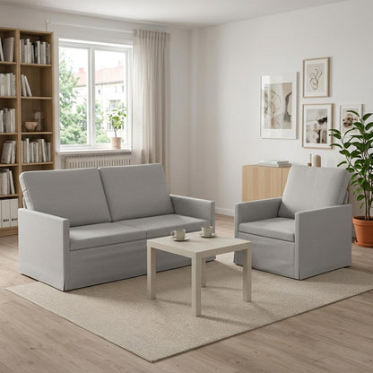 Set di divani 2 pcs Grigio Nuvola Tessuto | homemem39