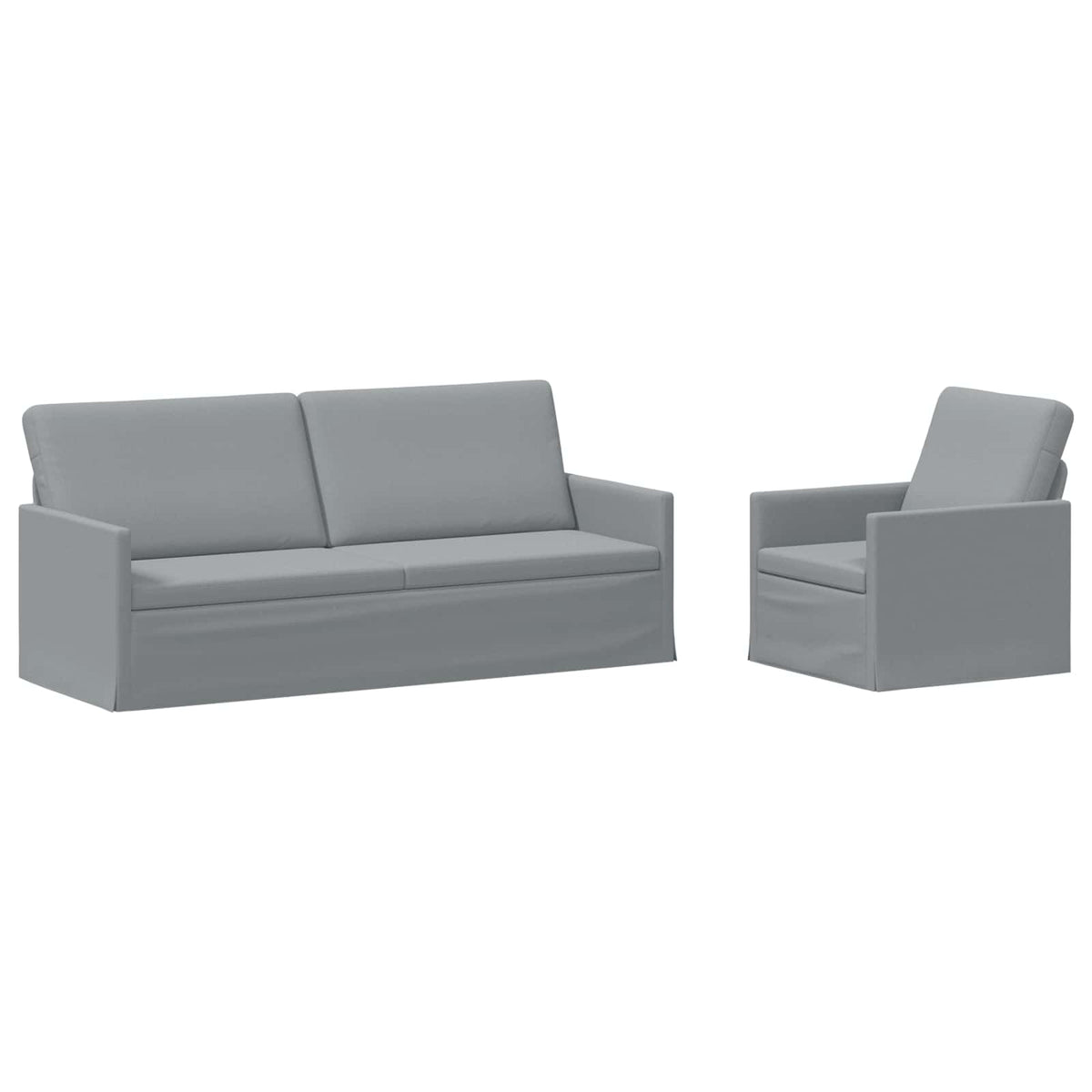 Set di divani 2 pcs Grigio Chiaro Tessuto | homemem39