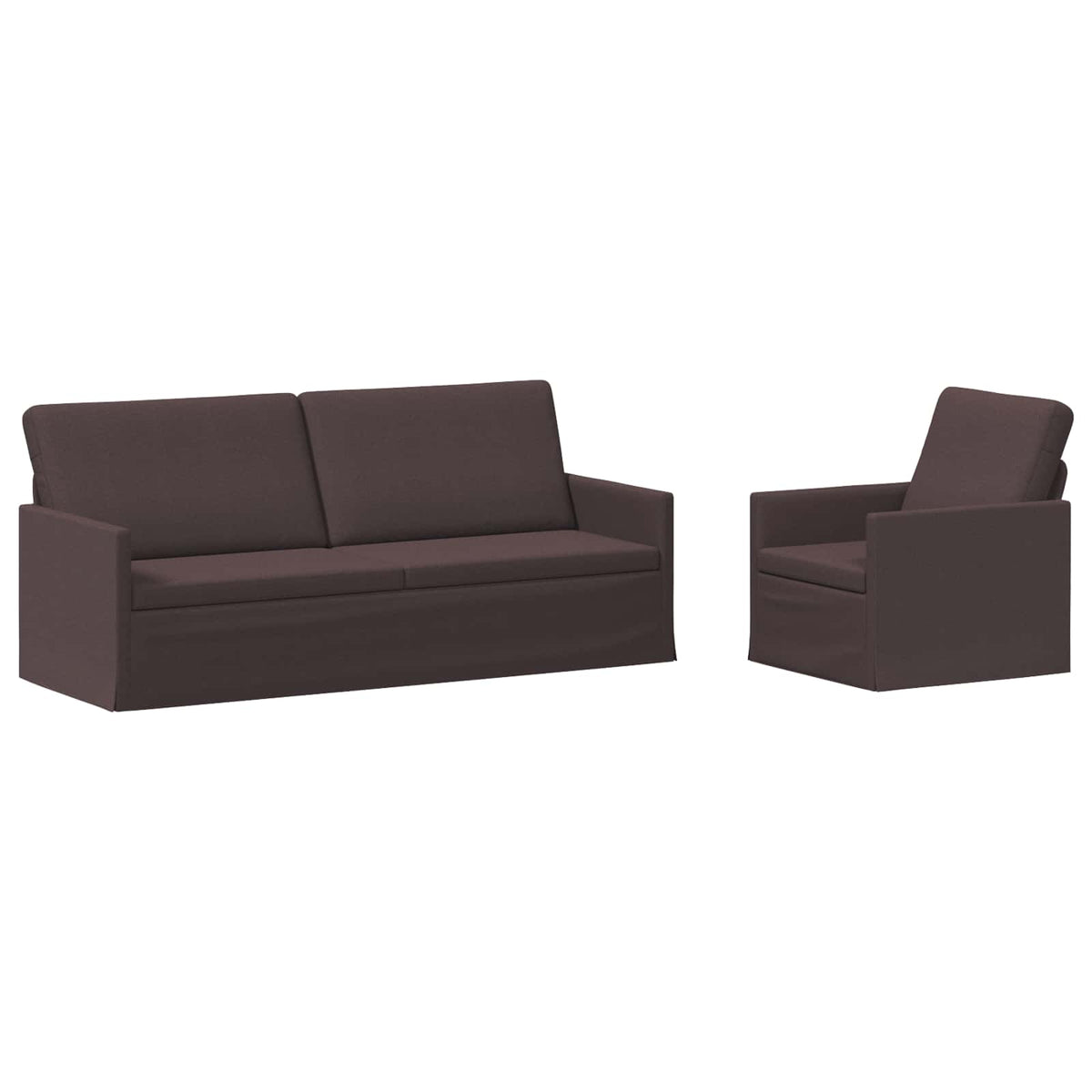 Set di divani 2 pcs Marrone Scuro Tessuto | homemem39
