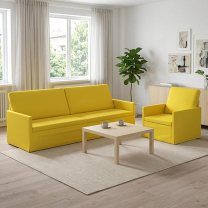 Set di divani 2 pcs Giallo Chiaro Tessuto | homemem39